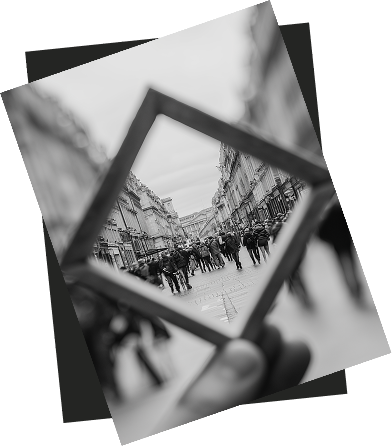 Black and white media collage