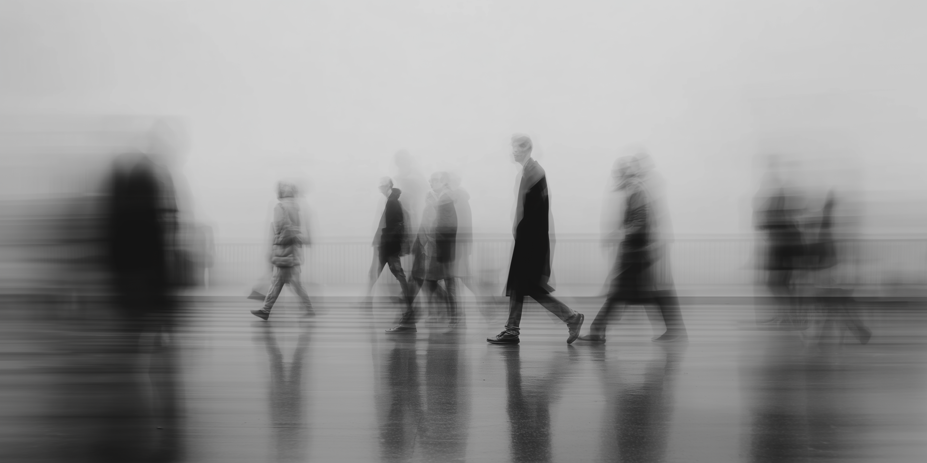 Blurred people in motion